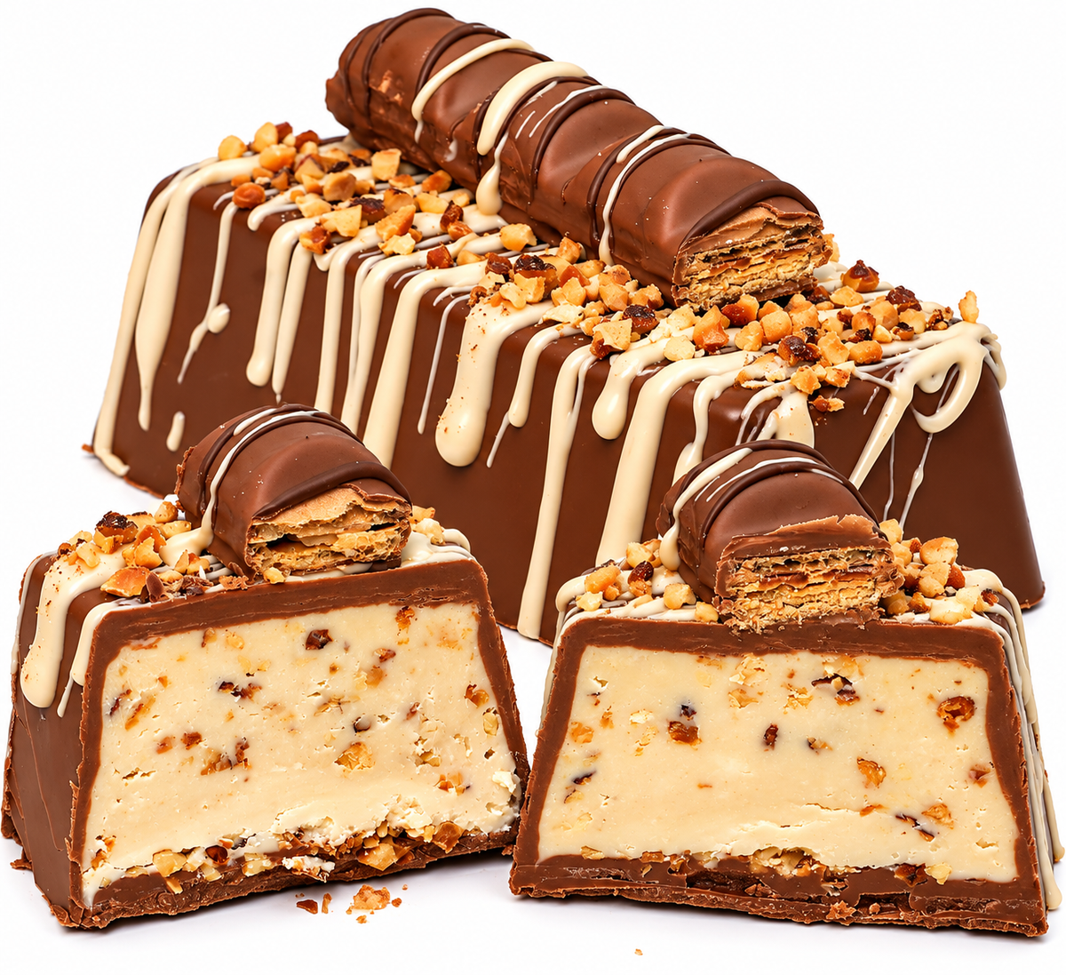 Torrone Artigianale da 400gr con aggiunta di snack Kinder Bueno ®️