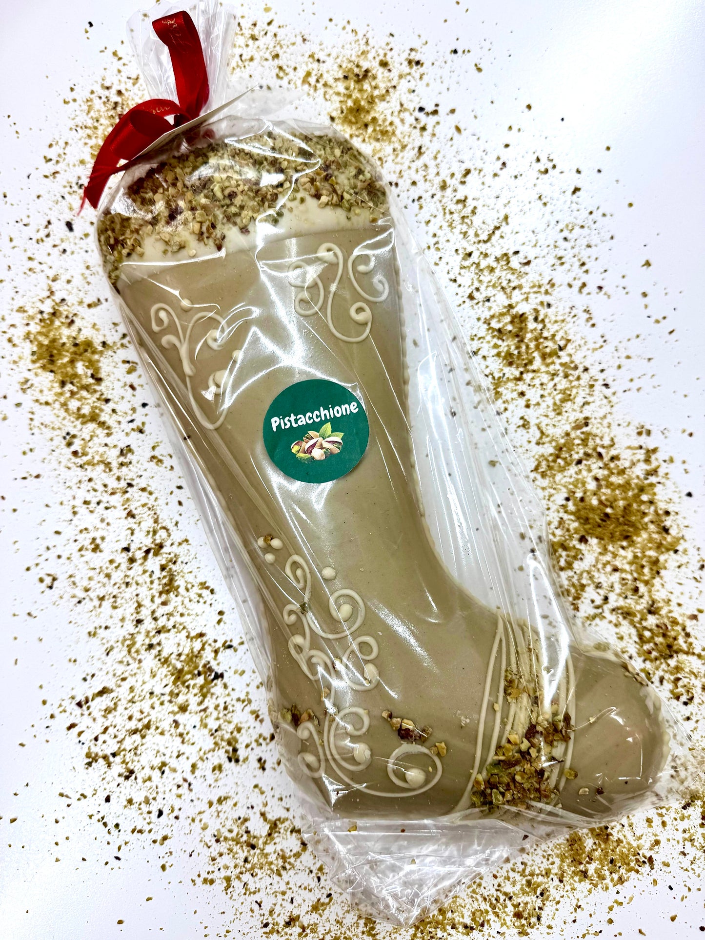 CALZA DI CIOCCOLATO AL PISTACCHIO