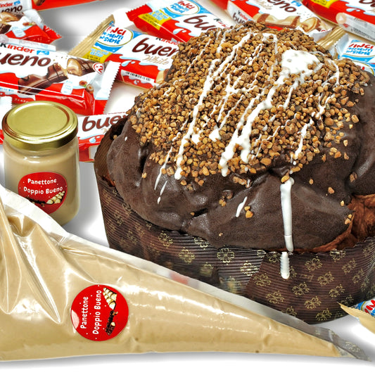 Panettone doppio bueno + sac a poche 350gr + 1 vasetto di crema  extra 150gr