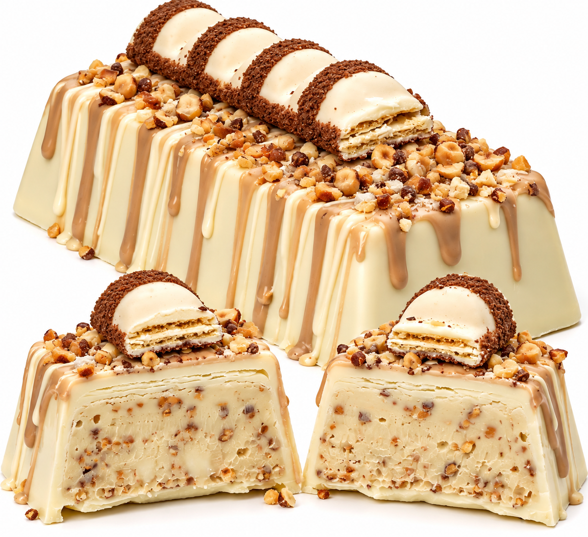 Torrone Artigianale da 400gr con aggiunta di snack bueno white ®️