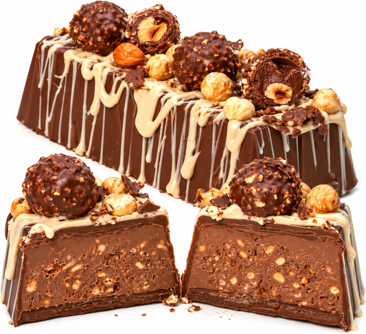 Torrone Artigianale da 400gr con aggiunta di snack Ferrero Rocher ®️