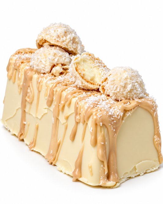 Torrone Artigianale da 400gr con aggiunta di snack Raffaello ®️